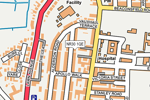 NR30 1QE map - OS OpenMap – Local (Ordnance Survey) NR30 1QE map - OS OpenMap – Local (Ordnance Survey)