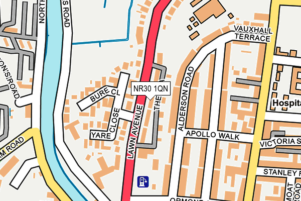 NR30 1QN map - OS OpenMap – Local (Ordnance Survey) NR30 1QN map - OS OpenMap – Local (Ordnance Survey)