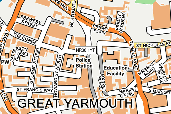 NR30 1YT map - OS OpenMap – Local (Ordnance Survey) NR30 1YT map - OS OpenMap – Local (Ordnance Survey)