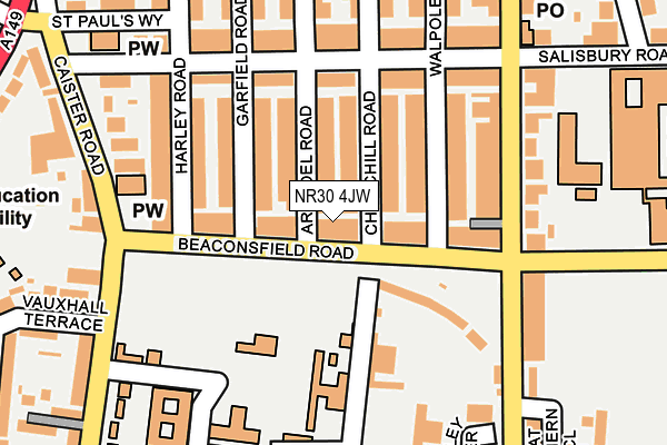 NR30 4JW map - OS OpenMap – Local (Ordnance Survey) NR30 4JW map - OS OpenMap – Local (Ordnance Survey)