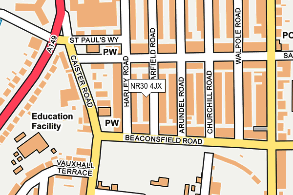 NR30 4JX map - OS OpenMap – Local (Ordnance Survey) NR30 4JX map - OS OpenMap – Local (Ordnance Survey)