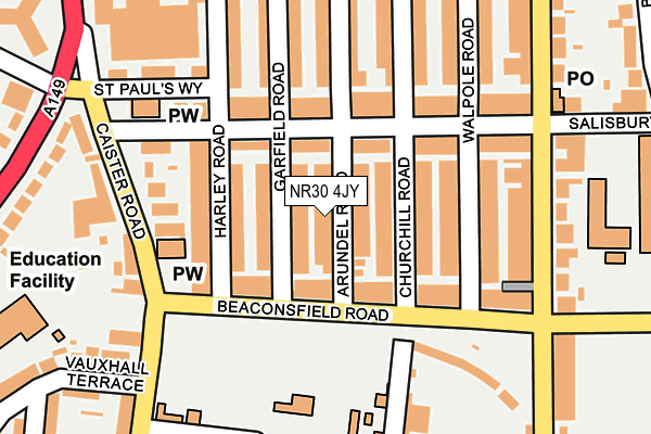 NR30 4JY map - OS OpenMap – Local (Ordnance Survey) NR30 4JY map - OS OpenMap – Local (Ordnance Survey)