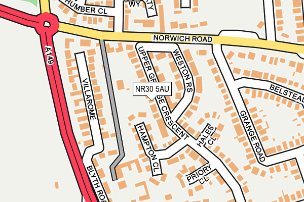 NR30 5AU map - OS OpenMap – Local (Ordnance Survey) NR30 5AU map - OS OpenMap – Local (Ordnance Survey)