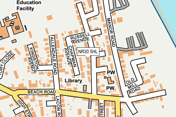 NR30 5HL map - OS OpenMap – Local (Ordnance Survey) NR30 5HL map - OS OpenMap – Local (Ordnance Survey)