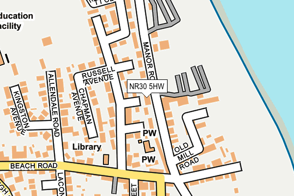 NR30 5HW map - OS OpenMap – Local (Ordnance Survey) NR30 5HW map - OS OpenMap – Local (Ordnance Survey)