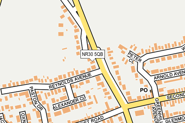 NR30 5QB map - OS OpenMap – Local (Ordnance Survey) NR30 5QB map - OS OpenMap – Local (Ordnance Survey)