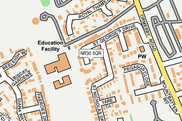 NR30 5QR map - OS OpenMap – Local (Ordnance Survey) NR30 5QR map - OS OpenMap – Local (Ordnance Survey)