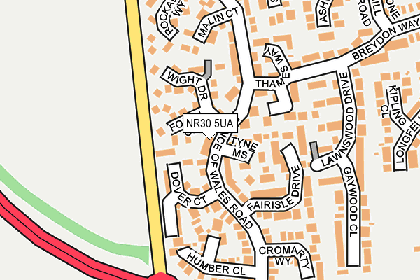 NR30 5UA map - OS OpenMap – Local (Ordnance Survey) NR30 5UA map - OS OpenMap – Local (Ordnance Survey)