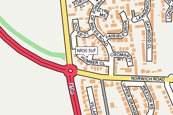 NR30 5UF map - OS OpenMap – Local (Ordnance Survey) NR30 5UF map - OS OpenMap – Local (Ordnance Survey)