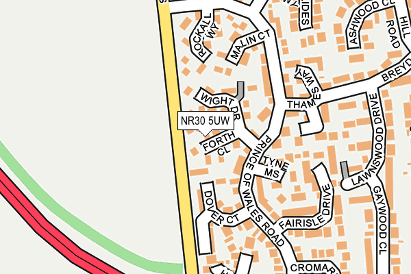NR30 5UW map - OS OpenMap – Local (Ordnance Survey) NR30 5UW map - OS OpenMap – Local (Ordnance Survey)