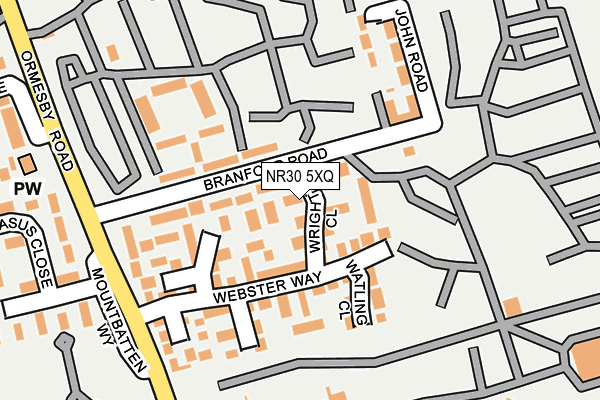 NR30 5XQ map - OS OpenMap – Local (Ordnance Survey) NR30 5XQ map - OS OpenMap – Local (Ordnance Survey)