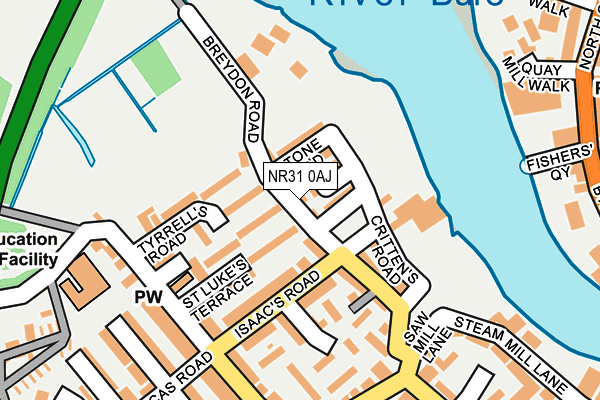 NR31 0AJ map - OS OpenMap – Local (Ordnance Survey) NR31 0AJ map - OS OpenMap – Local (Ordnance Survey)