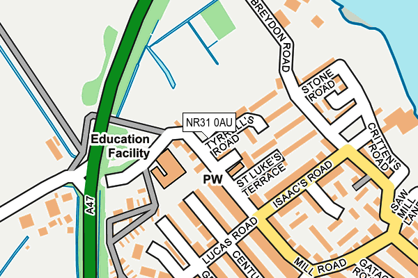 NR31 0AU map - OS OpenMap – Local (Ordnance Survey) NR31 0AU map - OS OpenMap – Local (Ordnance Survey)