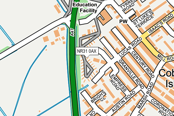 NR31 0AX map - OS OpenMap – Local (Ordnance Survey) NR31 0AX map - OS OpenMap – Local (Ordnance Survey)