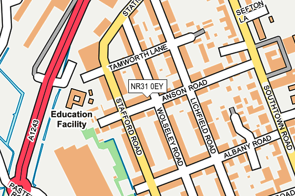 NR31 0EY map - OS OpenMap – Local (Ordnance Survey) NR31 0EY map - OS OpenMap – Local (Ordnance Survey)