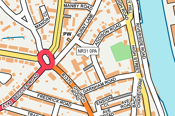 NR31 0PA map - OS OpenMap – Local (Ordnance Survey) NR31 0PA map - OS OpenMap – Local (Ordnance Survey)