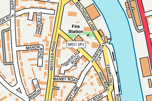NR31 0PJ map - OS OpenMap – Local (Ordnance Survey) NR31 0PJ map - OS OpenMap – Local (Ordnance Survey)
