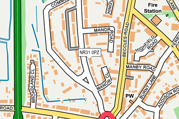 NR31 0PZ map - OS OpenMap – Local (Ordnance Survey) NR31 0PZ map - OS OpenMap – Local (Ordnance Survey)
