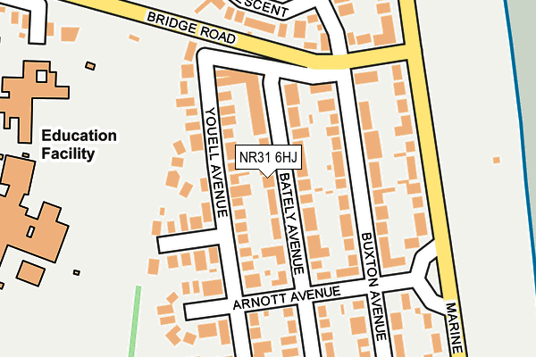 NR31 6HJ map - OS OpenMap – Local (Ordnance Survey) NR31 6HJ map - OS OpenMap – Local (Ordnance Survey)