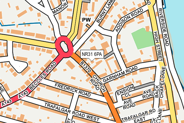 NR31 6PA map - OS OpenMap – Local (Ordnance Survey) NR31 6PA map - OS OpenMap – Local (Ordnance Survey)