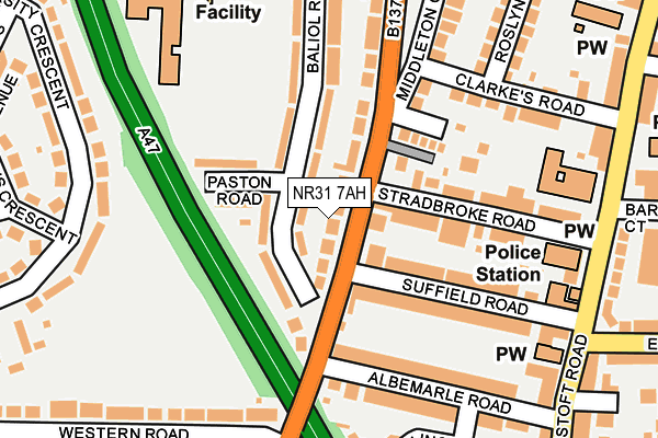 NR31 7AH map - OS OpenMap – Local (Ordnance Survey) NR31 7AH map - OS OpenMap – Local (Ordnance Survey)