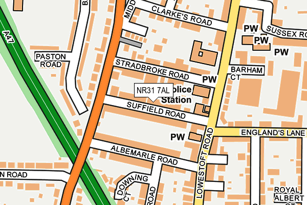 NR31 7AL map - OS OpenMap – Local (Ordnance Survey) NR31 7AL map - OS OpenMap – Local (Ordnance Survey)