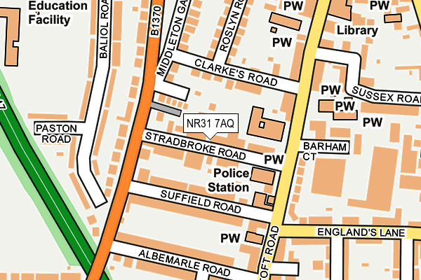 NR31 7AQ map - OS OpenMap – Local (Ordnance Survey) NR31 7AQ map - OS OpenMap – Local (Ordnance Survey)