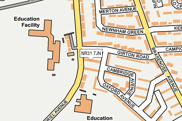NR31 7JN map - OS OpenMap – Local (Ordnance Survey) NR31 7JN map - OS OpenMap – Local (Ordnance Survey)