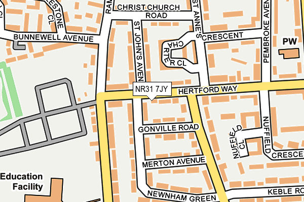 NR31 7JY map - OS OpenMap – Local (Ordnance Survey) NR31 7JY map - OS OpenMap – Local (Ordnance Survey)