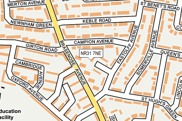 NR31 7NE map - OS OpenMap – Local (Ordnance Survey) NR31 7NE map - OS OpenMap – Local (Ordnance Survey)