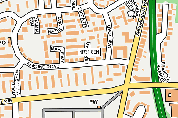 NR31 8EN map - OS OpenMap – Local (Ordnance Survey) NR31 8EN map - OS OpenMap – Local (Ordnance Survey)