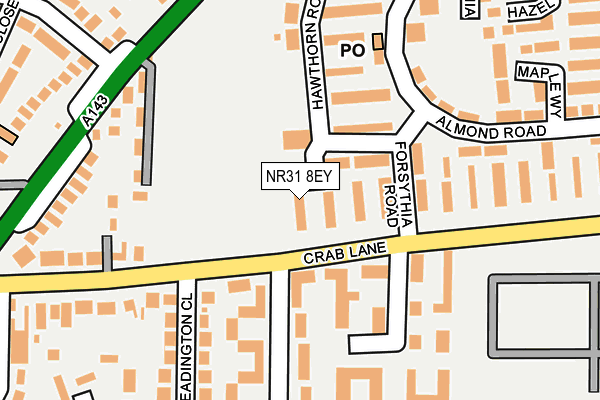 NR31 8EY map - OS OpenMap – Local (Ordnance Survey) NR31 8EY map - OS OpenMap – Local (Ordnance Survey)