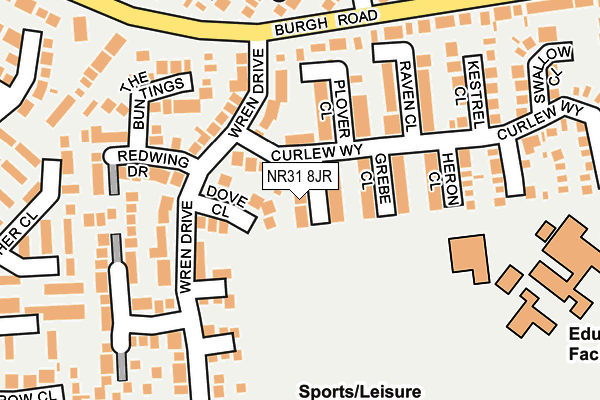 NR31 8JR map - OS OpenMap – Local (Ordnance Survey)