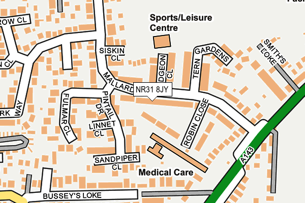 NR31 8JY map - OS OpenMap – Local (Ordnance Survey)