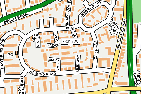 NR31 8LW map - OS OpenMap – Local (Ordnance Survey) NR31 8LW map - OS OpenMap – Local (Ordnance Survey)