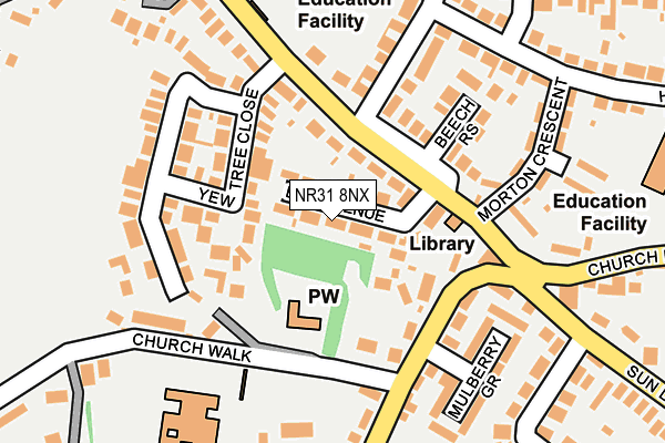NR31 8NX map - OS OpenMap – Local (Ordnance Survey) NR31 8NX map - OS OpenMap – Local (Ordnance Survey)