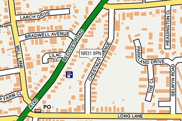 NR31 8PN map - OS OpenMap – Local (Ordnance Survey) NR31 8PN map - OS OpenMap – Local (Ordnance Survey)