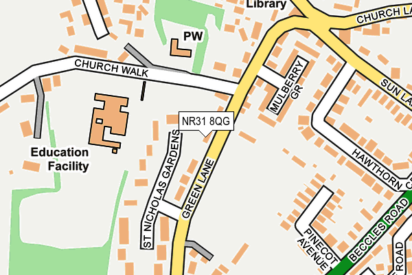 NR31 8QG map - OS OpenMap – Local (Ordnance Survey) NR31 8QG map - OS OpenMap – Local (Ordnance Survey)