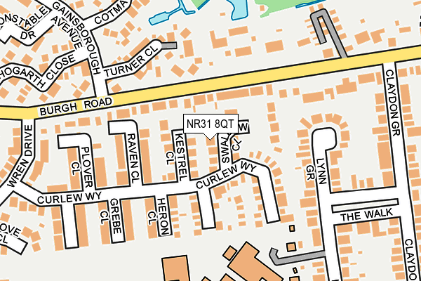 NR31 8QT map - OS OpenMap – Local (Ordnance Survey) NR31 8QT map - OS OpenMap – Local (Ordnance Survey)