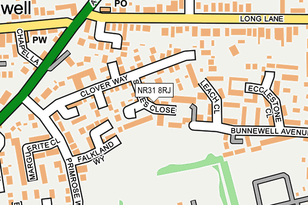 NR31 8RJ map - OS OpenMap – Local (Ordnance Survey) NR31 8RJ map - OS OpenMap – Local (Ordnance Survey)