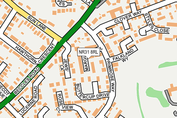 NR31 8RL map - OS OpenMap – Local (Ordnance Survey) NR31 8RL map - OS OpenMap – Local (Ordnance Survey)