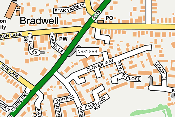 NR31 8RS map - OS OpenMap – Local (Ordnance Survey)