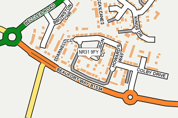 NR31 9FY map - OS OpenMap – Local (Ordnance Survey) NR31 9FY map - OS OpenMap – Local (Ordnance Survey)