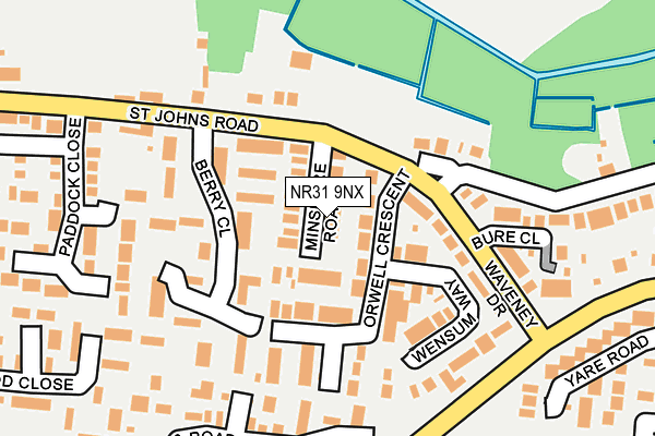 NR31 9NX map - OS OpenMap – Local (Ordnance Survey) NR31 9NX map - OS OpenMap – Local (Ordnance Survey)