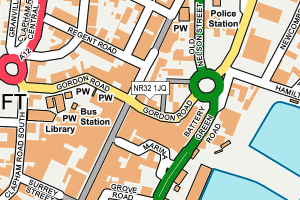 NR32 1JQ map - OS OpenMap – Local (Ordnance Survey) NR32 1JQ map - OS OpenMap – Local (Ordnance Survey)