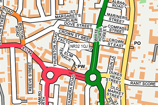 NR32 1QJ map - OS OpenMap – Local (Ordnance Survey) NR32 1QJ map - OS OpenMap – Local (Ordnance Survey)