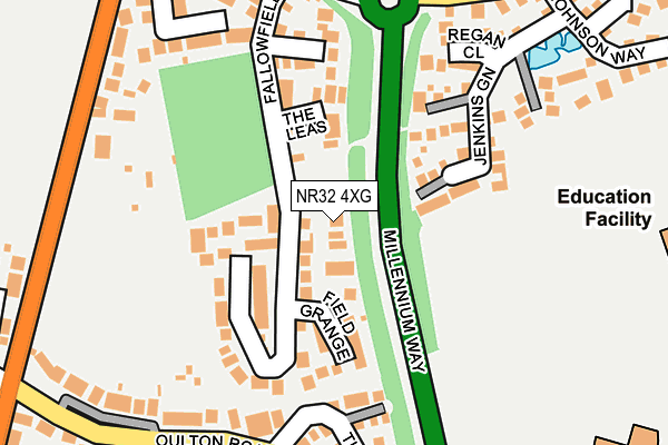NR32 4XG map - OS OpenMap – Local (Ordnance Survey) NR32 4XG map - OS OpenMap – Local (Ordnance Survey)