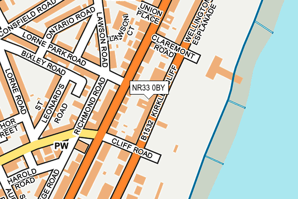 NR33 0BY map - OS OpenMap – Local (Ordnance Survey)
