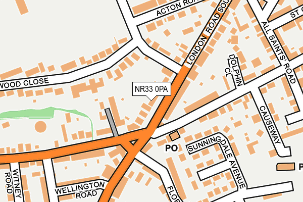 NR33 0PA map - OS OpenMap – Local (Ordnance Survey) NR33 0PA map - OS OpenMap – Local (Ordnance Survey)