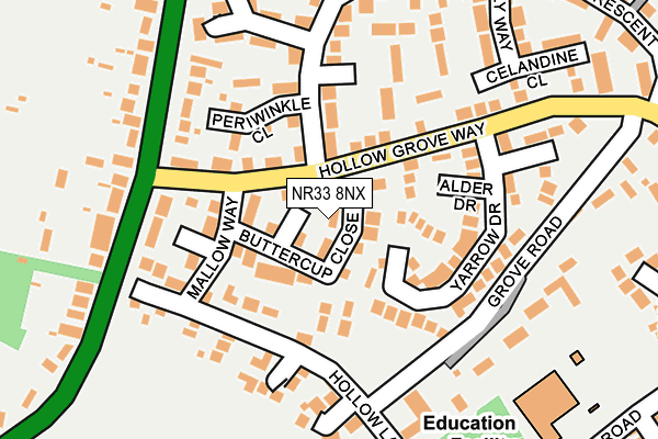 NR33 8NX map - OS OpenMap – Local (Ordnance Survey) NR33 8NX map - OS OpenMap – Local (Ordnance Survey)